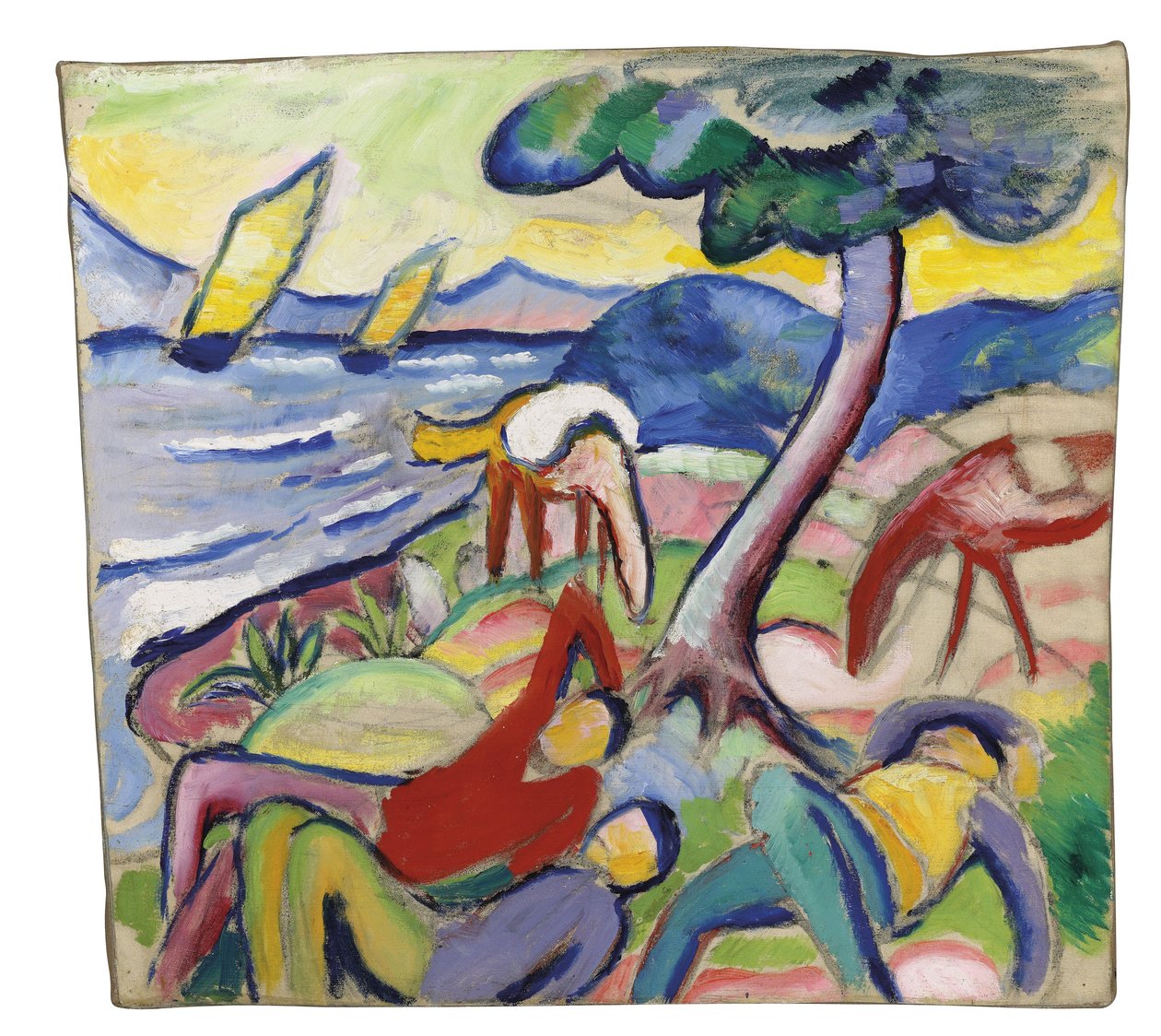Jinetes durmiendo, 1910 de August Macke