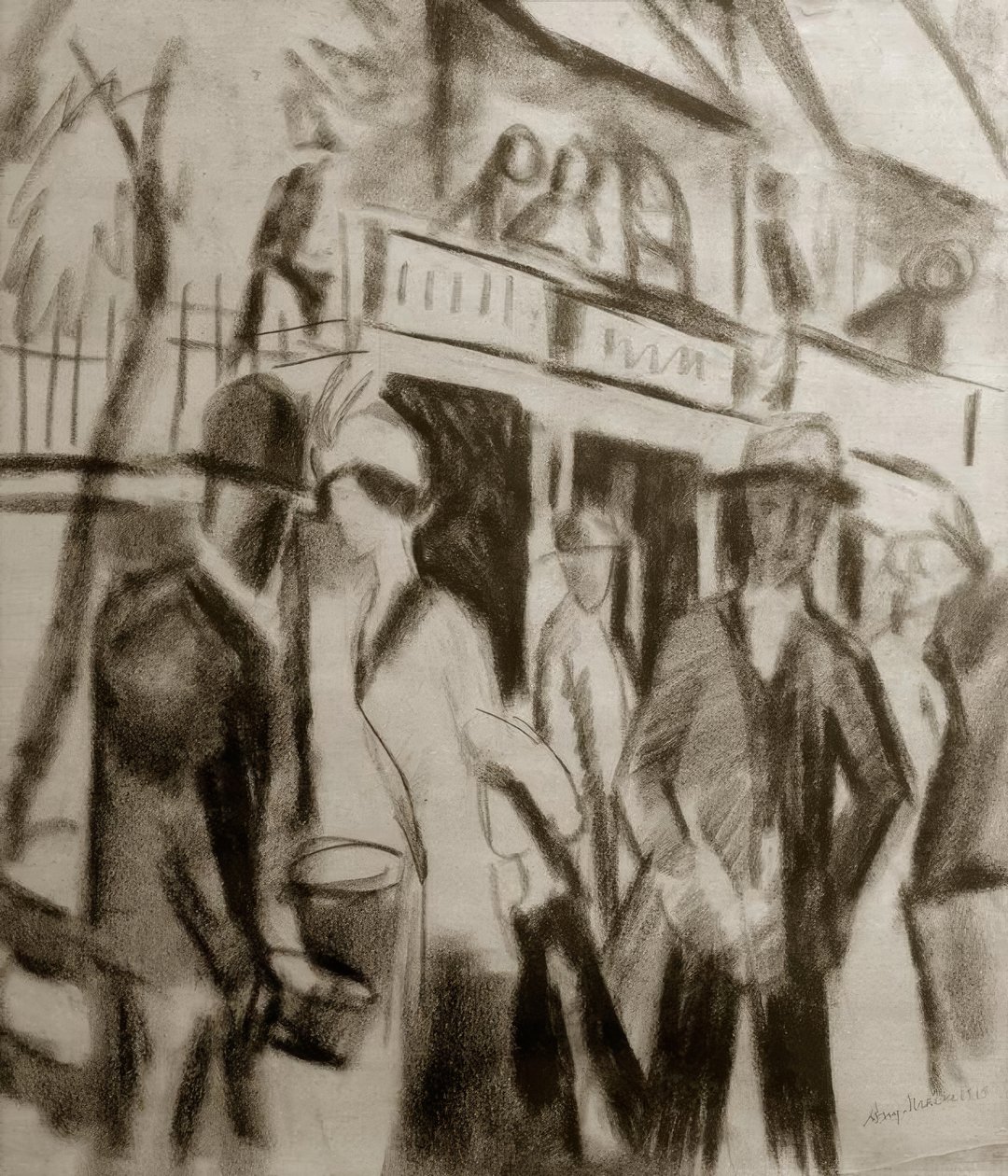 Paseantes en la calle de August Macke