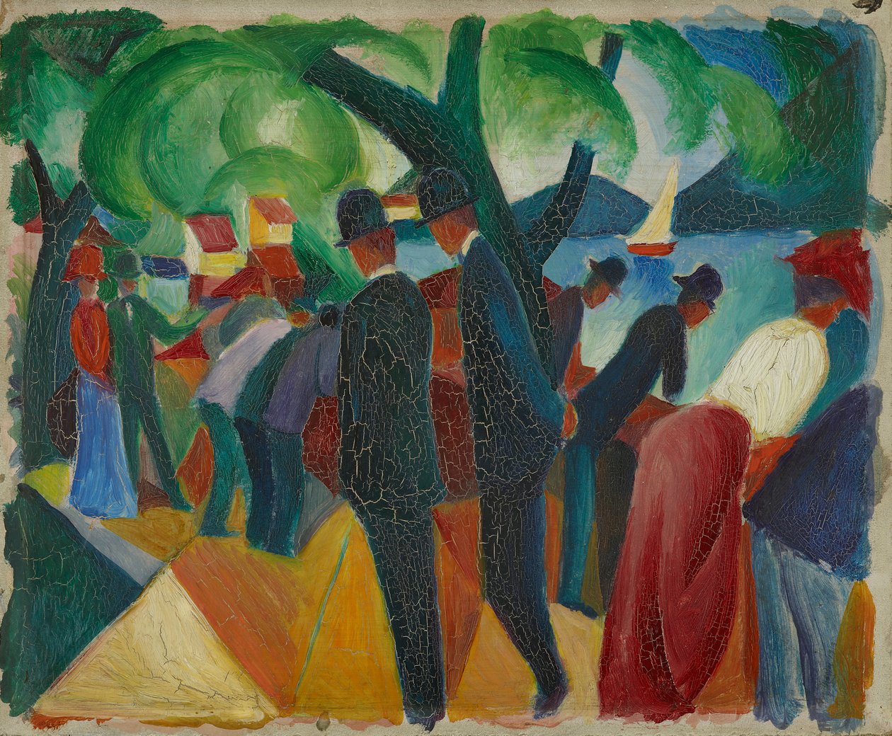 caminar sobre el puente de August Macke