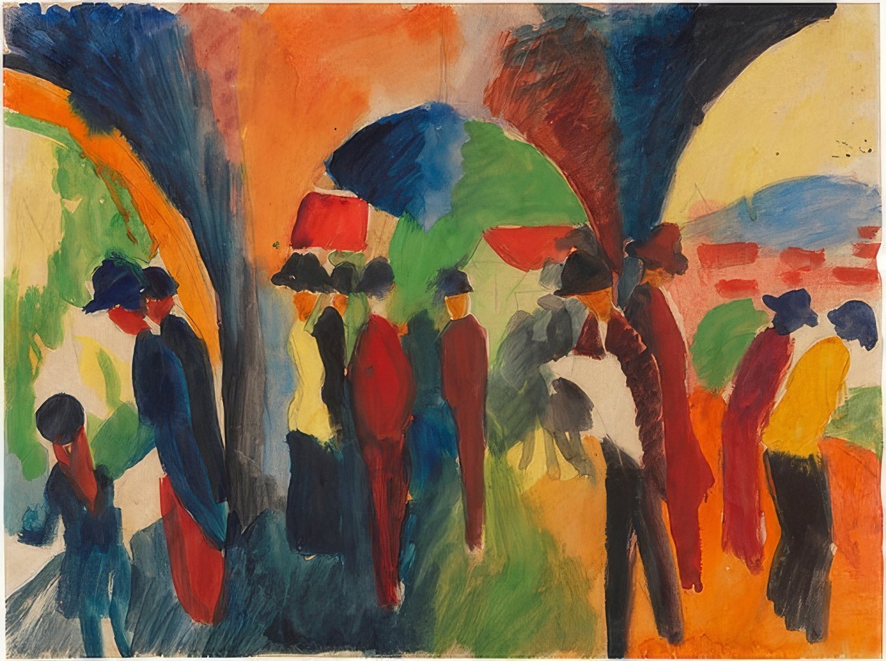 Bajo los soportales de Thun (Un motivo de paseo). 1913 de August Macke