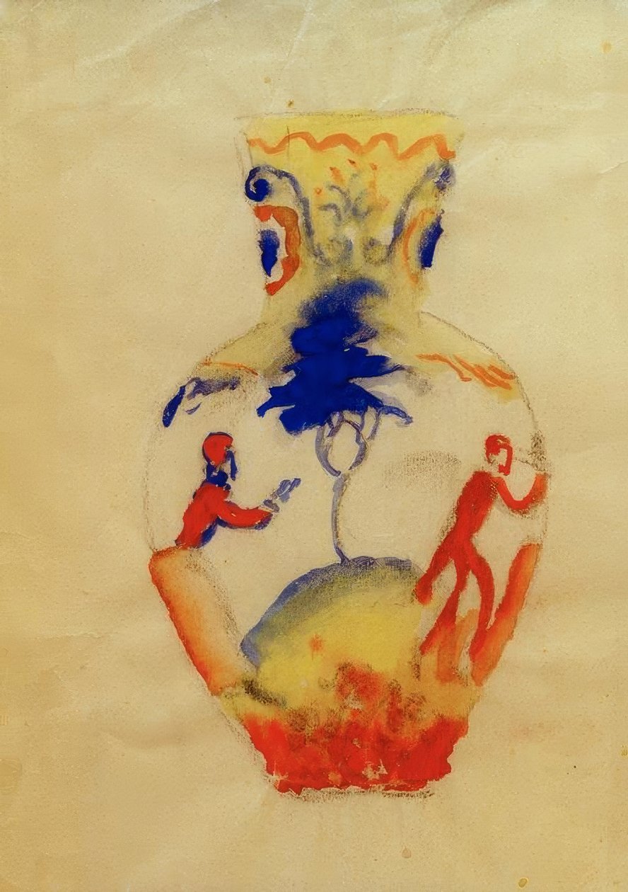 Jarrón con dos figuras de August Macke
