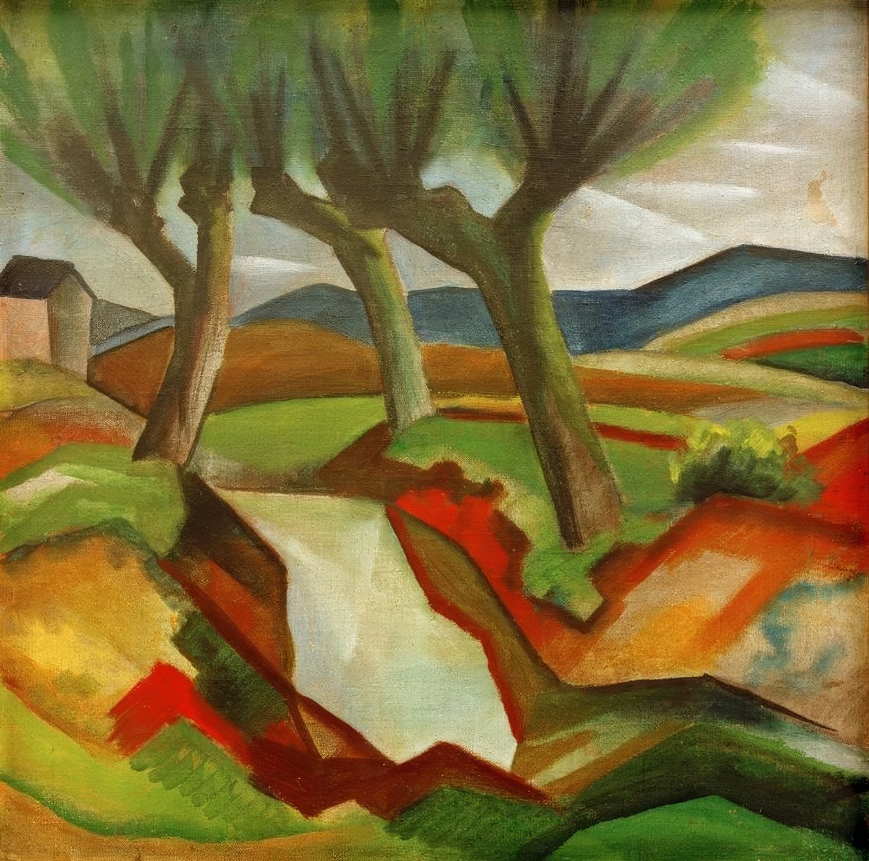 Sauces en el arroyo de August Macke