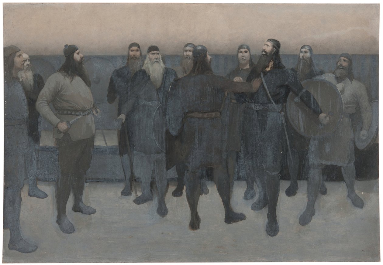 Ilustración para la «Saga de Njal» de August Malmström