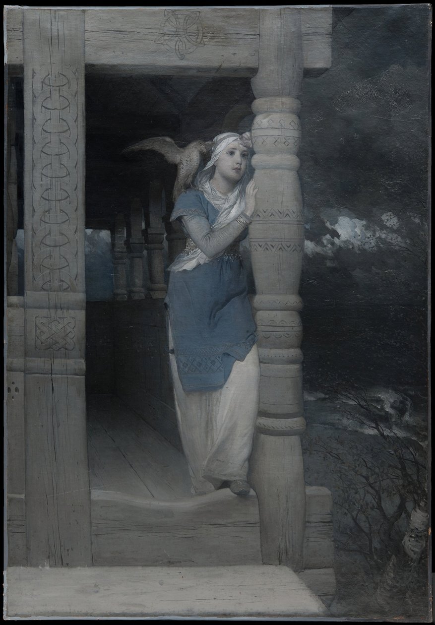 «El lamento de Ingeborg», ilustración para una nueva edición de *La saga de Frithiof*, de Esaias Tegnér, publicada en 1888 de August Malmström