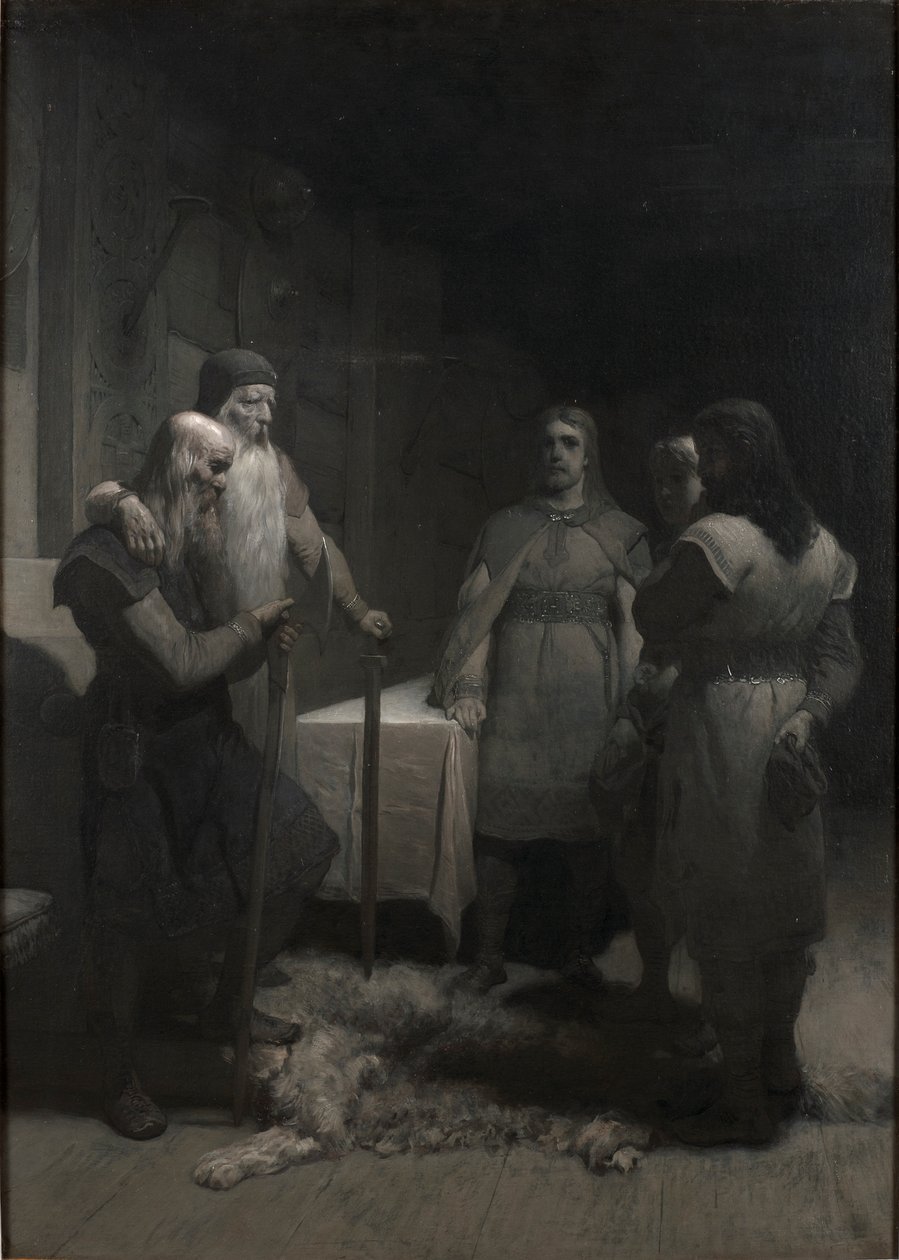 La Saga de Frithiof: Rey Bele y Thorsten Vikingsson de August Malmström