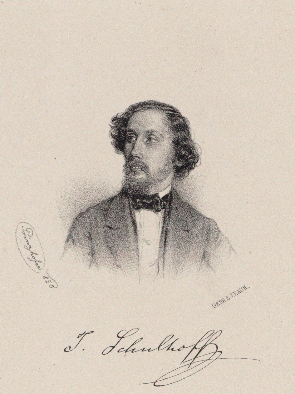 Retrato del pianista y compositor Julius Schulhoff 1825-1898, 1850 de August Prinzhofer