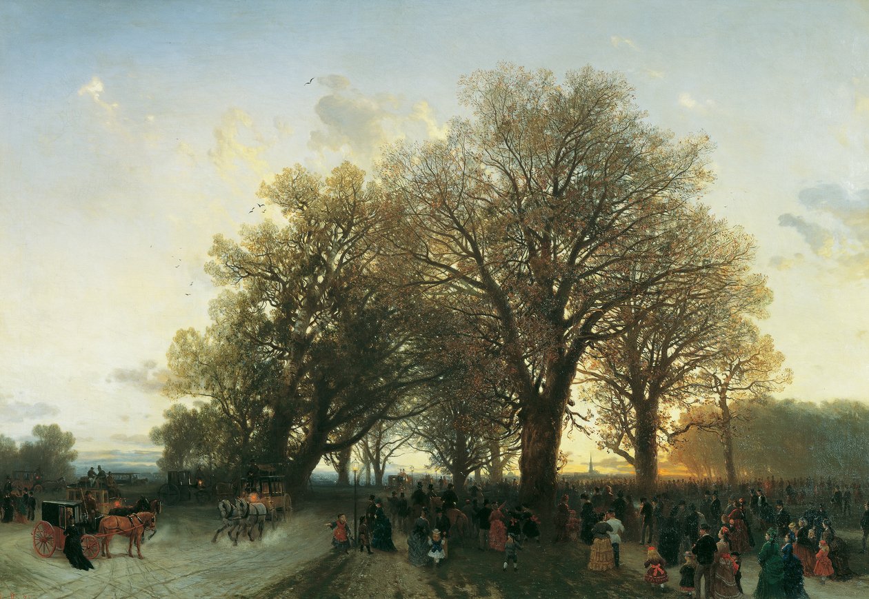 De camino a casa desde la exposición mundial en el Prater de Viena en 1873 de August Schaeffer von Wienwald