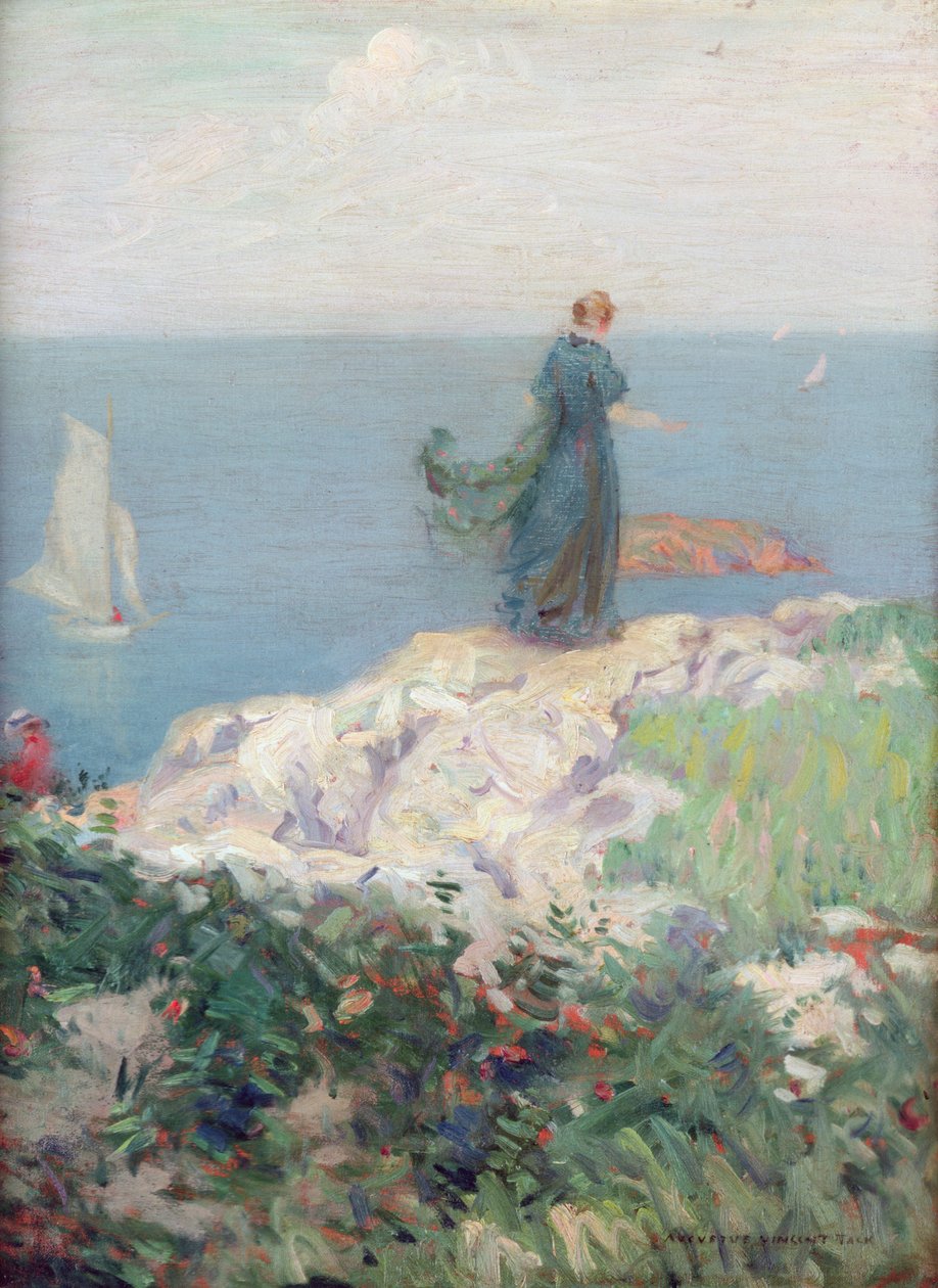 Escena junto al mar (óleo sobre lienzo) de August Vincent Tack
