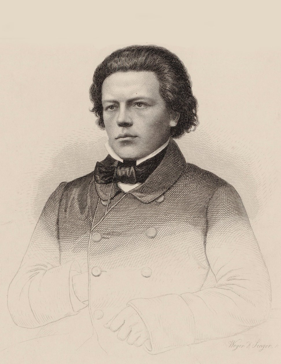 Retrato del compositor Anton Rubinstein de August Weger