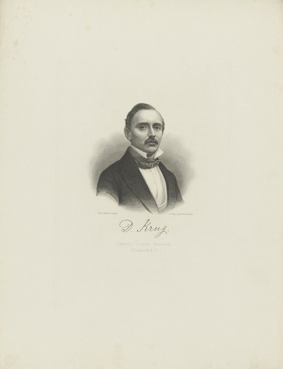 Retrato del pianista y compositor Diederich Krug, c. 1850 de August Weger