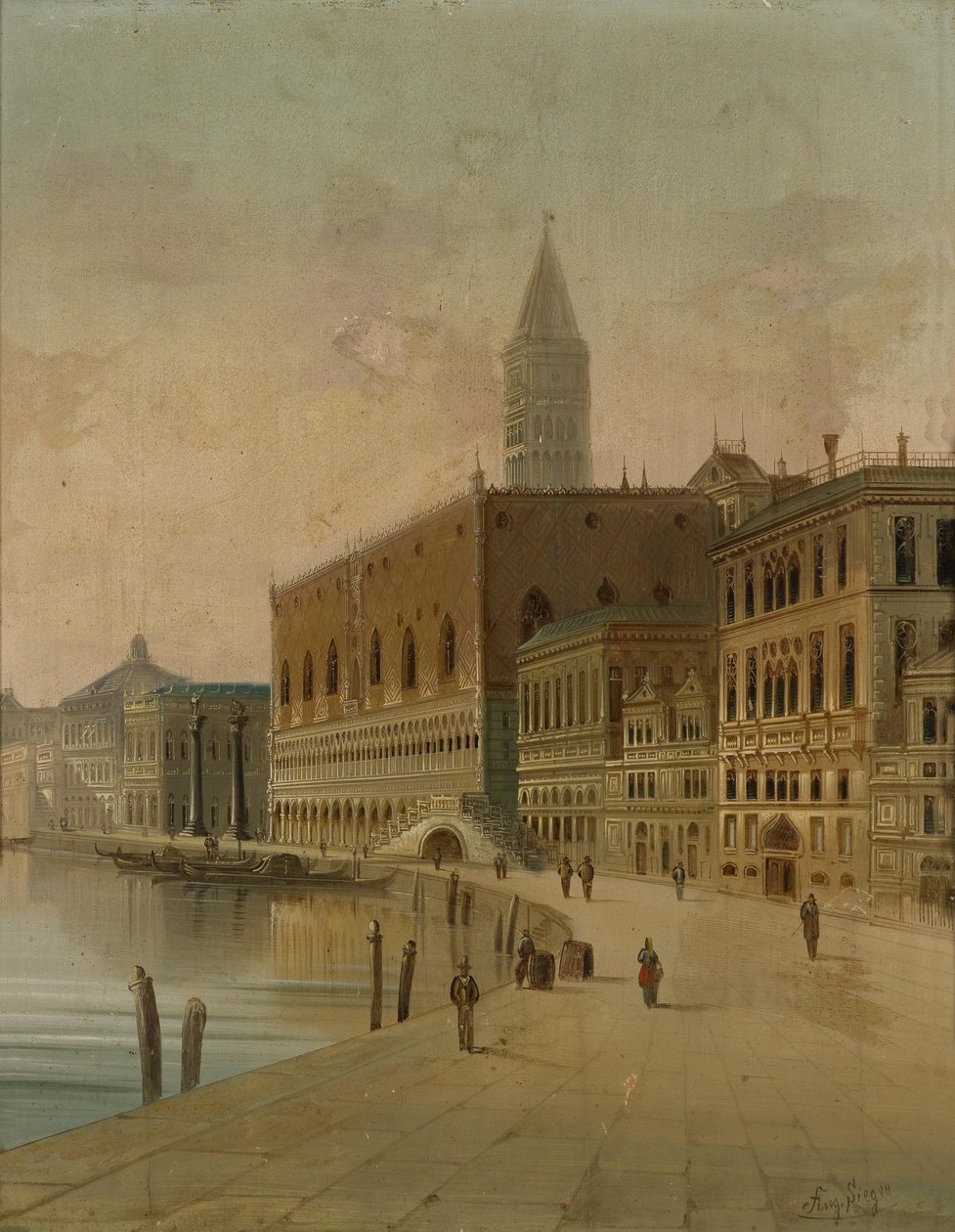 Riva dei Schiavoni Venecia de August von Siegen