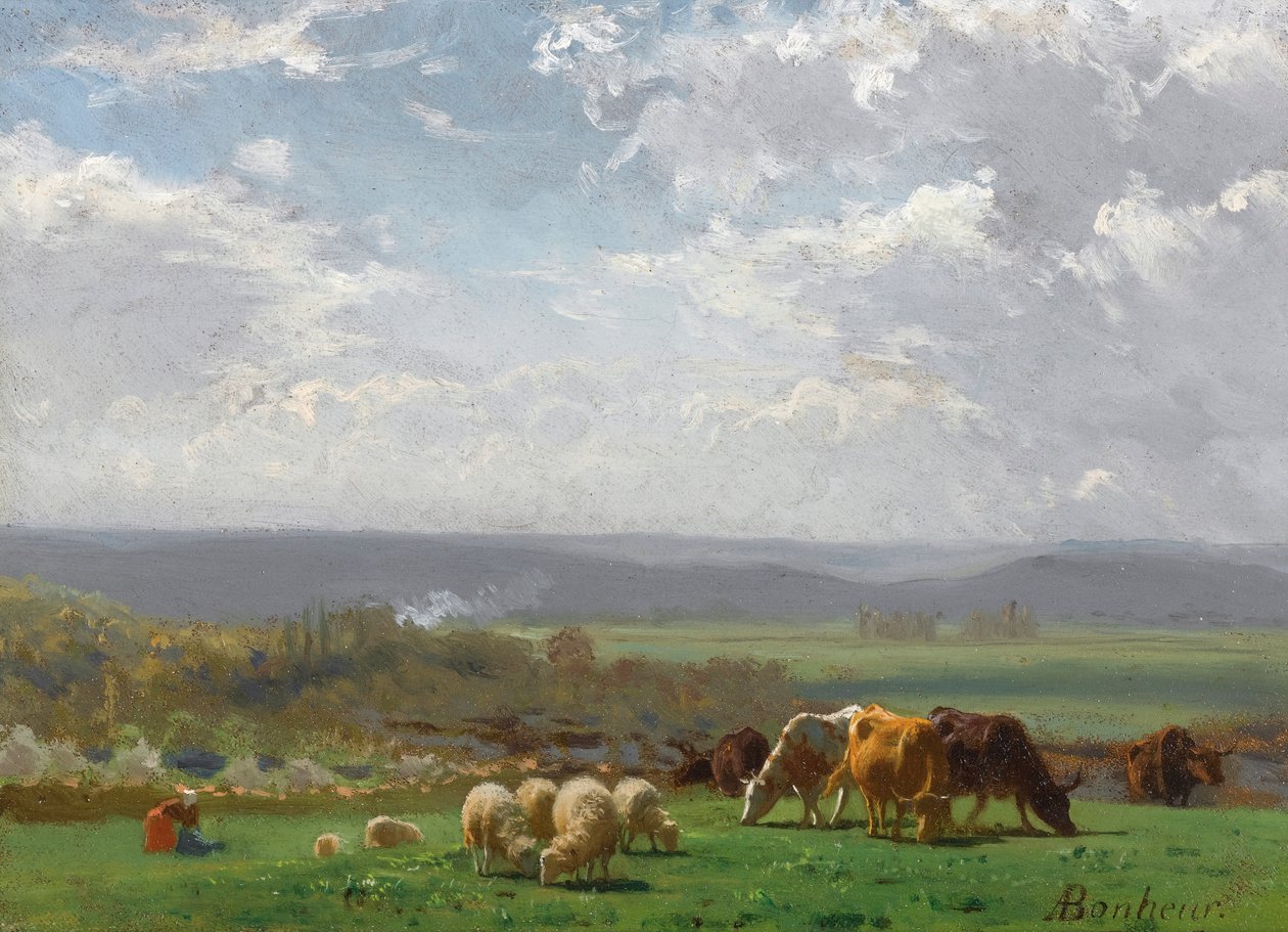 Pastoreo en Auvernia de Auguste Francois Bonheur