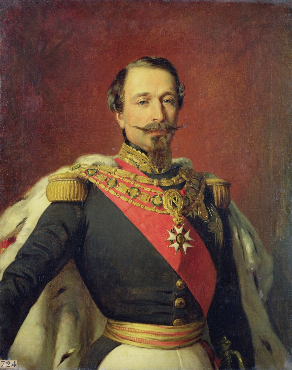 Retrato del emperador Luis Napoleón III, después de la pintura original de François Xavier Winterhalter, 1853 de Auguste Boulard