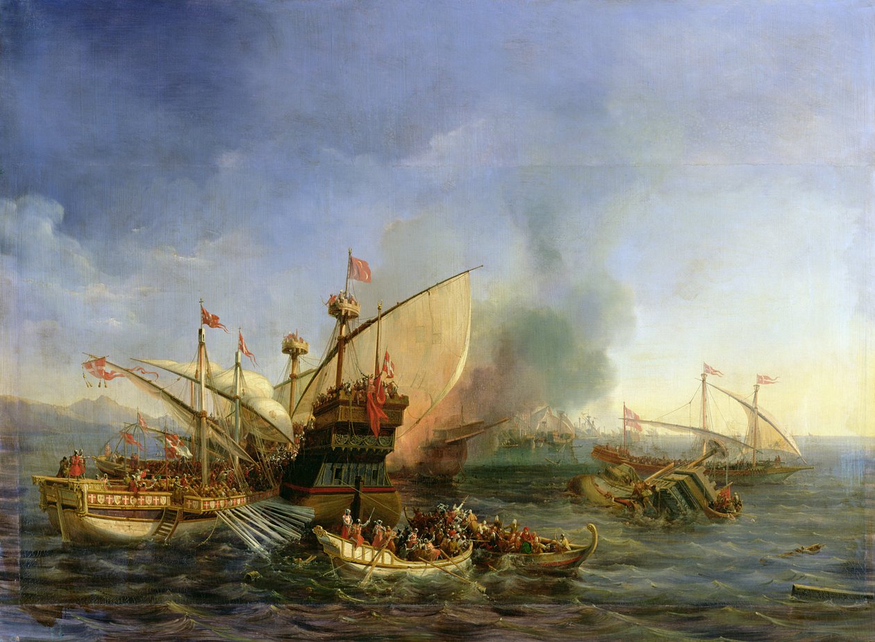 Batalla naval de Episkopi en 1323, 1841 de Auguste Etienne Francois Mayer