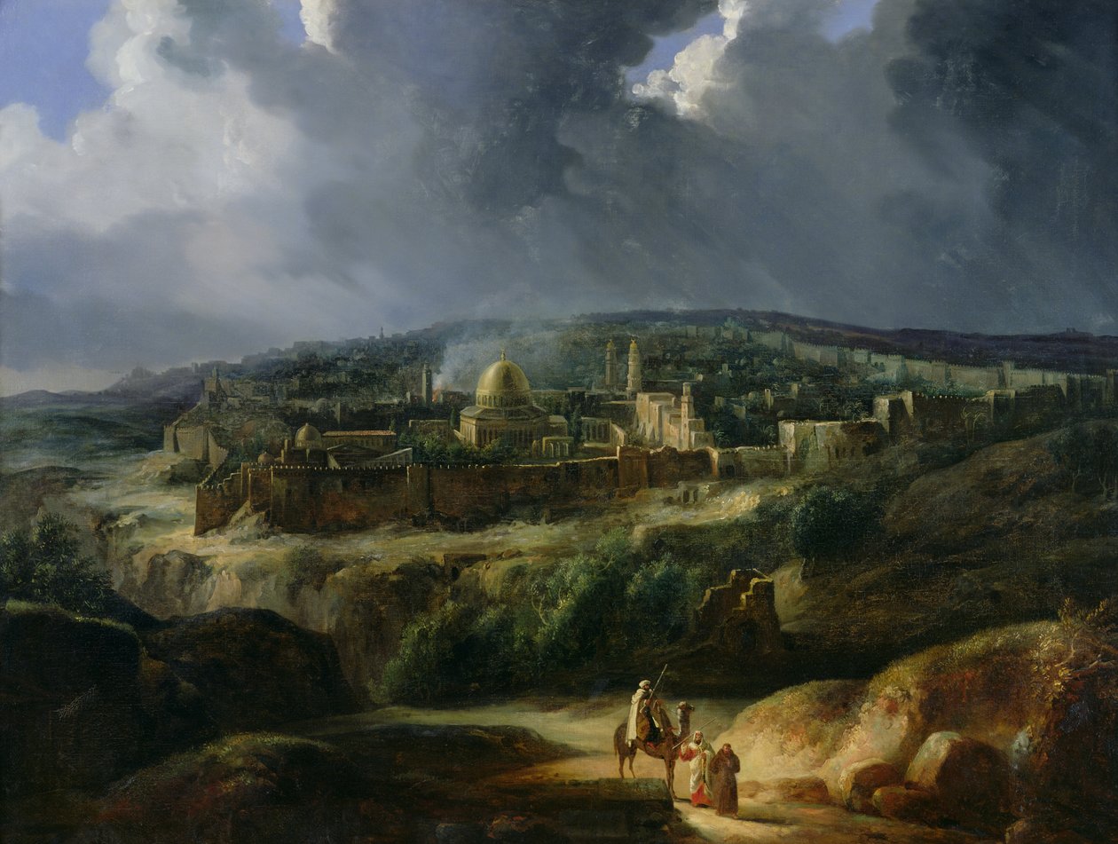 Vista de Jerusalén desde el Valle de Josafat, 1825 de Auguste Forbin