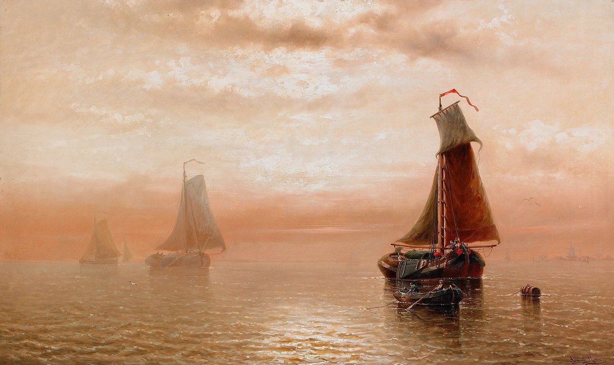 Puesta de sol sobre el mar de Auguste Musin