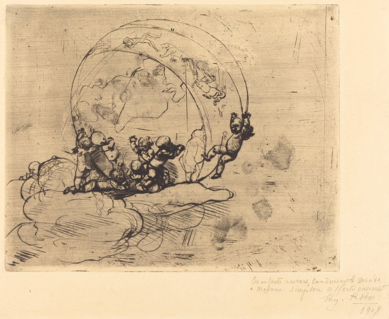 Los amores conduciendo el mundo de Auguste Rodin