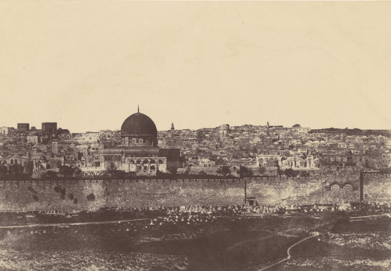 Jerusalén. Recinto del Templo. Vista general de la fachada este. Pl. 2 de Auguste Salzmann