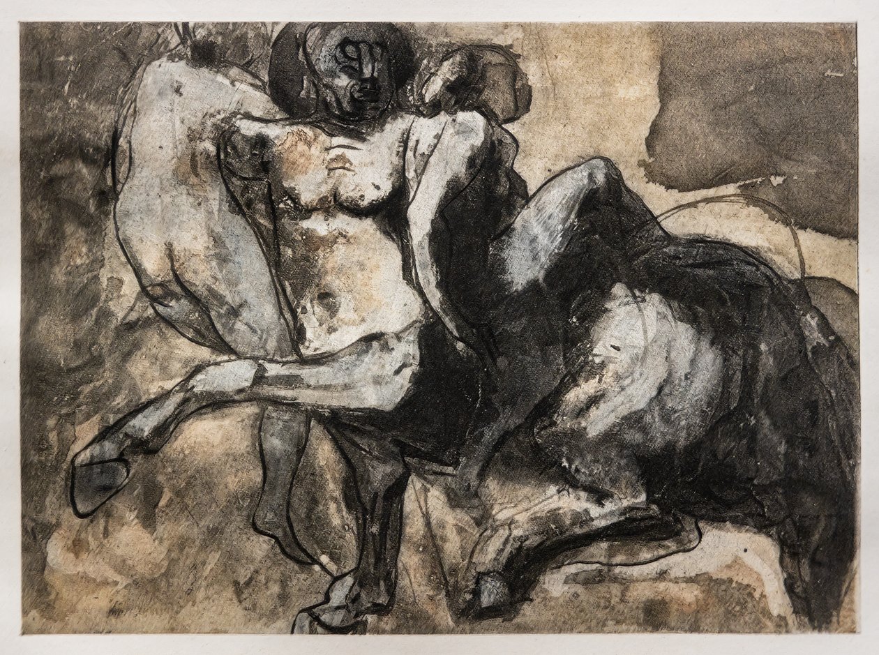 Centauro secuestra a dos mujeres de Auguste (after) Rodin