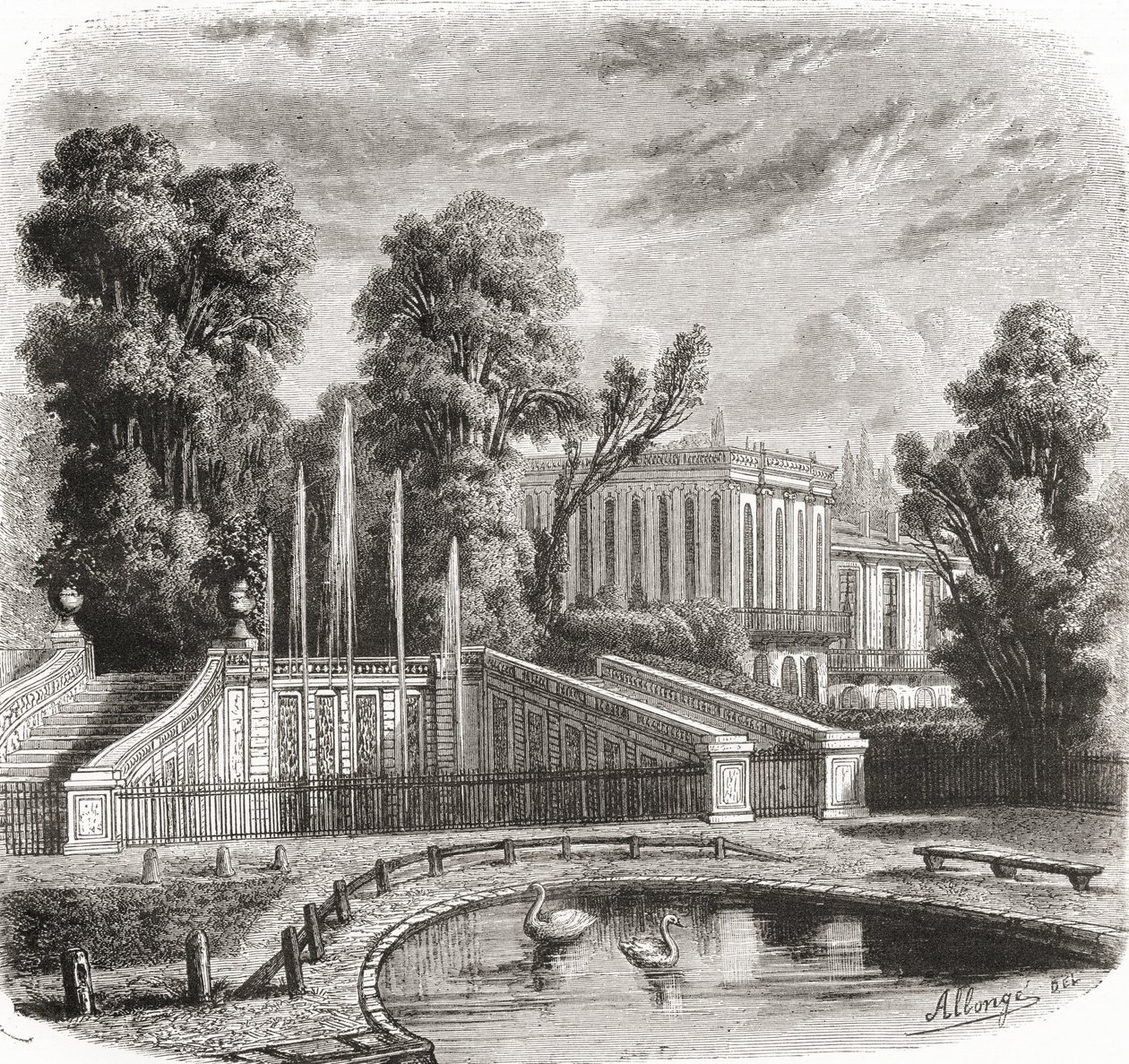 Le Petit Trianon en Versalles, Francia, siglo XIX de Auguste Allonge