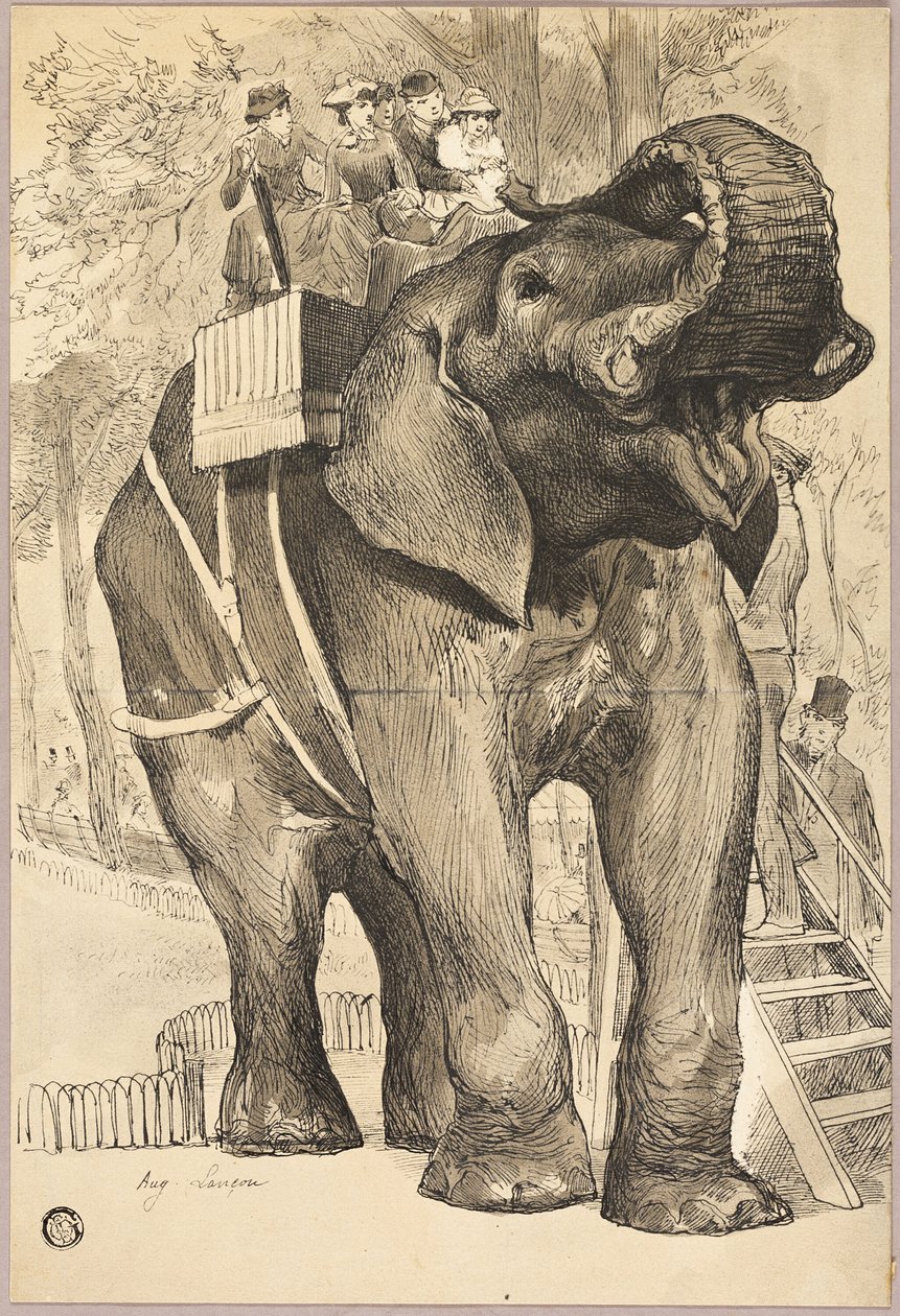Elefante con jinetes de Auguste Andre Lancon