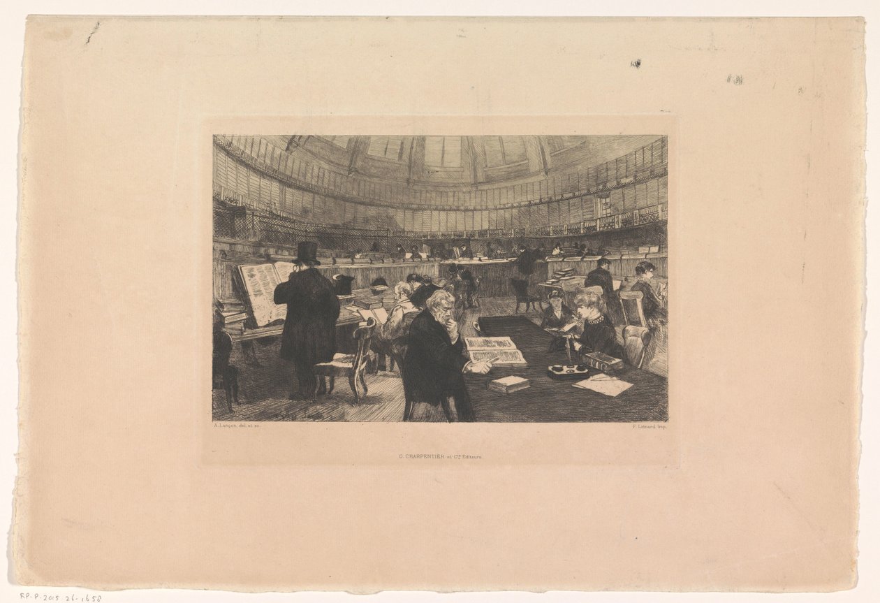 Sala de lectura del Museo Británico de Auguste Andre Lancon