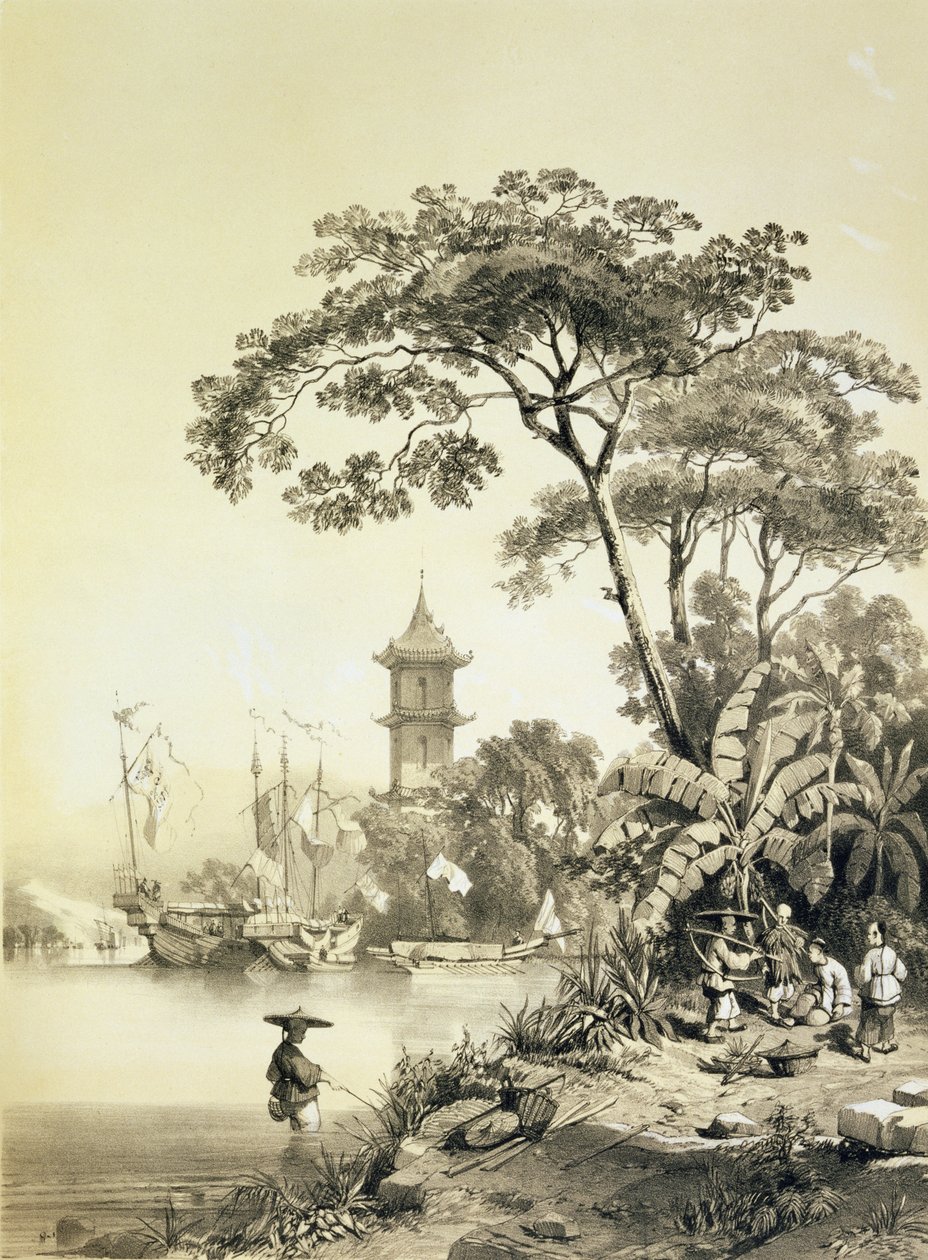 Una Pagoda en el Canal Macao-Cantón, lámina 21 de 