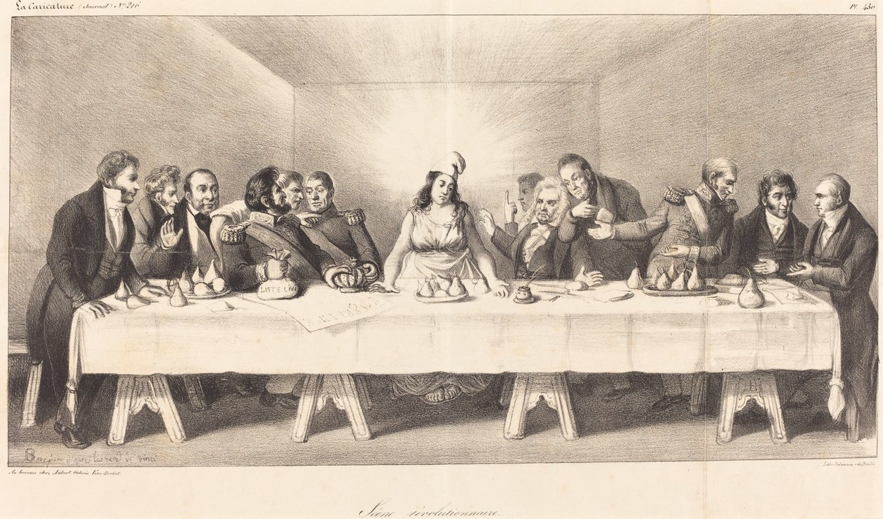 Escena revolucionaria: Parodia de la Última Cena de Auguste Bouquet