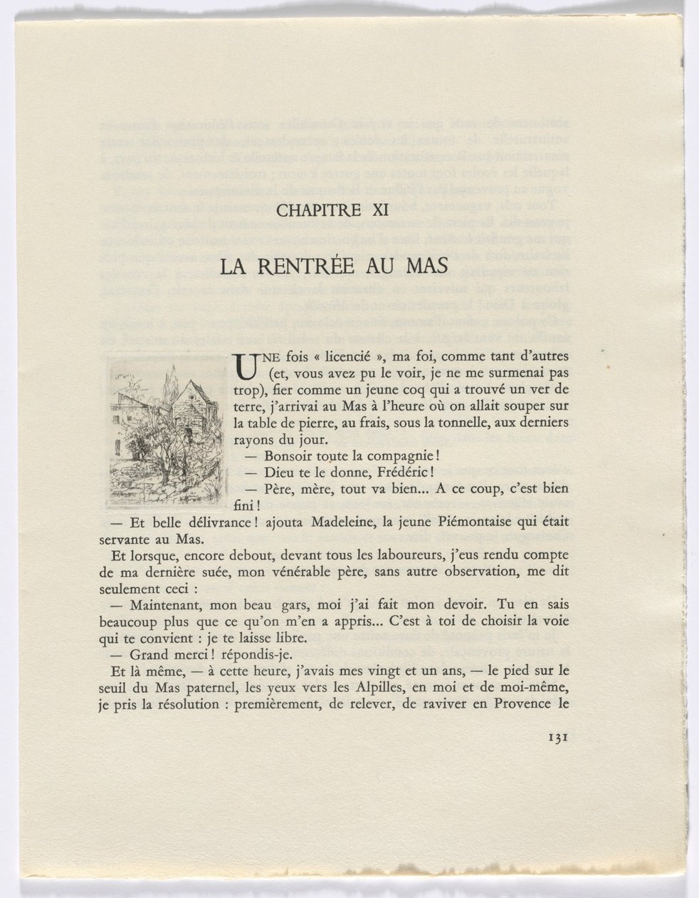 Frédéric Mistral: Mémoires et Recits de Frédéric Mistral: edificios y árboles (página 131) de Auguste Brouet