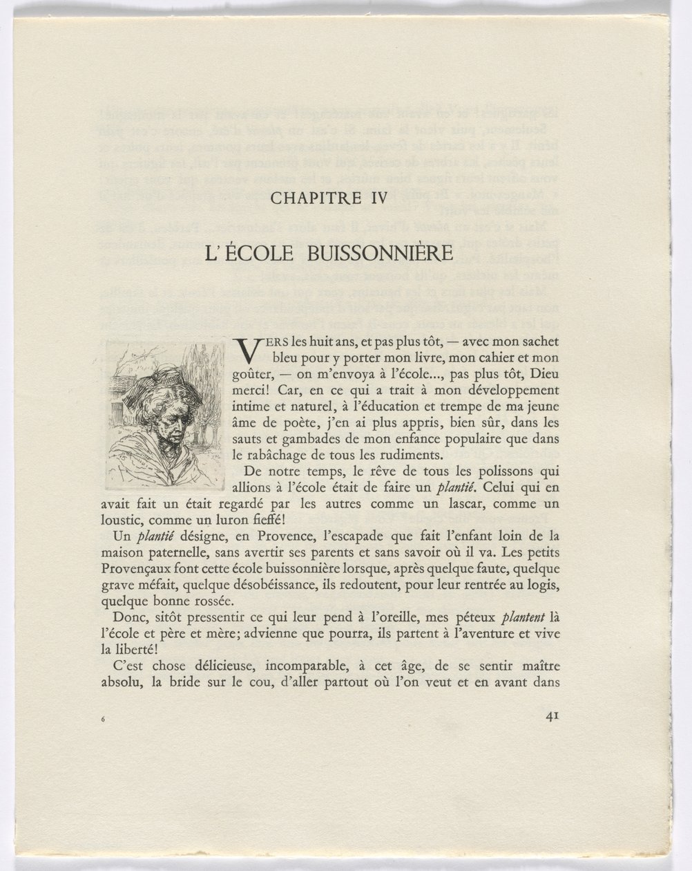 Frédéric Mistral: Mémoires et Recits de Frédéric Mistral: busto de mujer (página 41) de Auguste Brouet