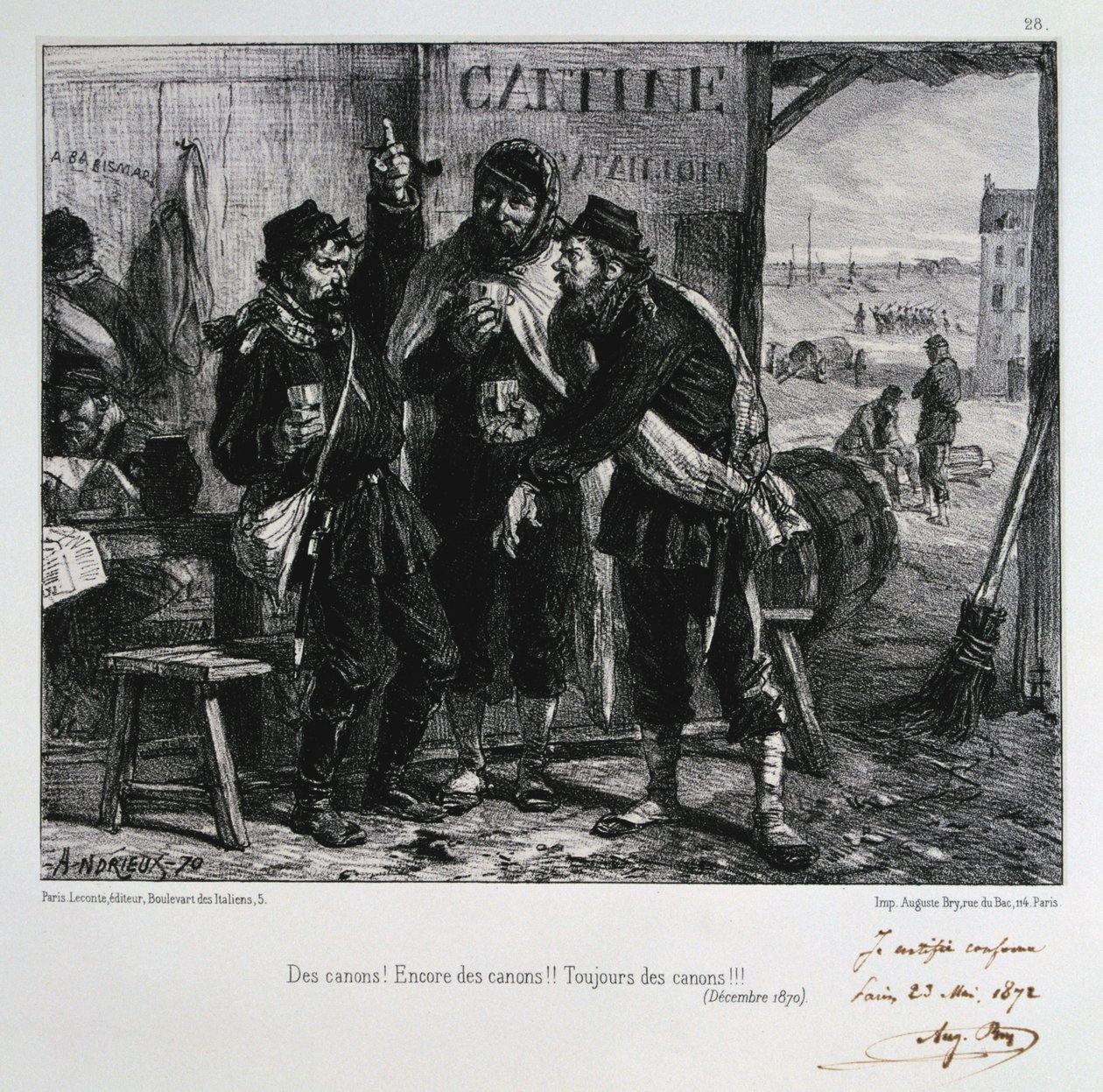 ¡Cañones! ¡Más cañones! ¡Siempre cañones! Sitio de París, diciembre de 1870, 1872 de Auguste Bry