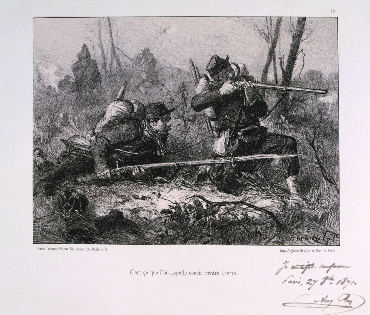 Soldados franceses, Sitio de París, 1871 de Auguste Bry