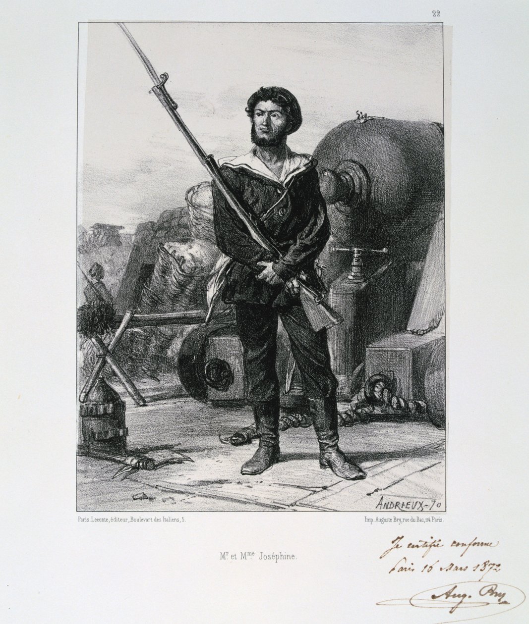 M y Mme Josephine, Sitio de París, Guerra Franco-Prusiana, 1870-1872 de Auguste Bry