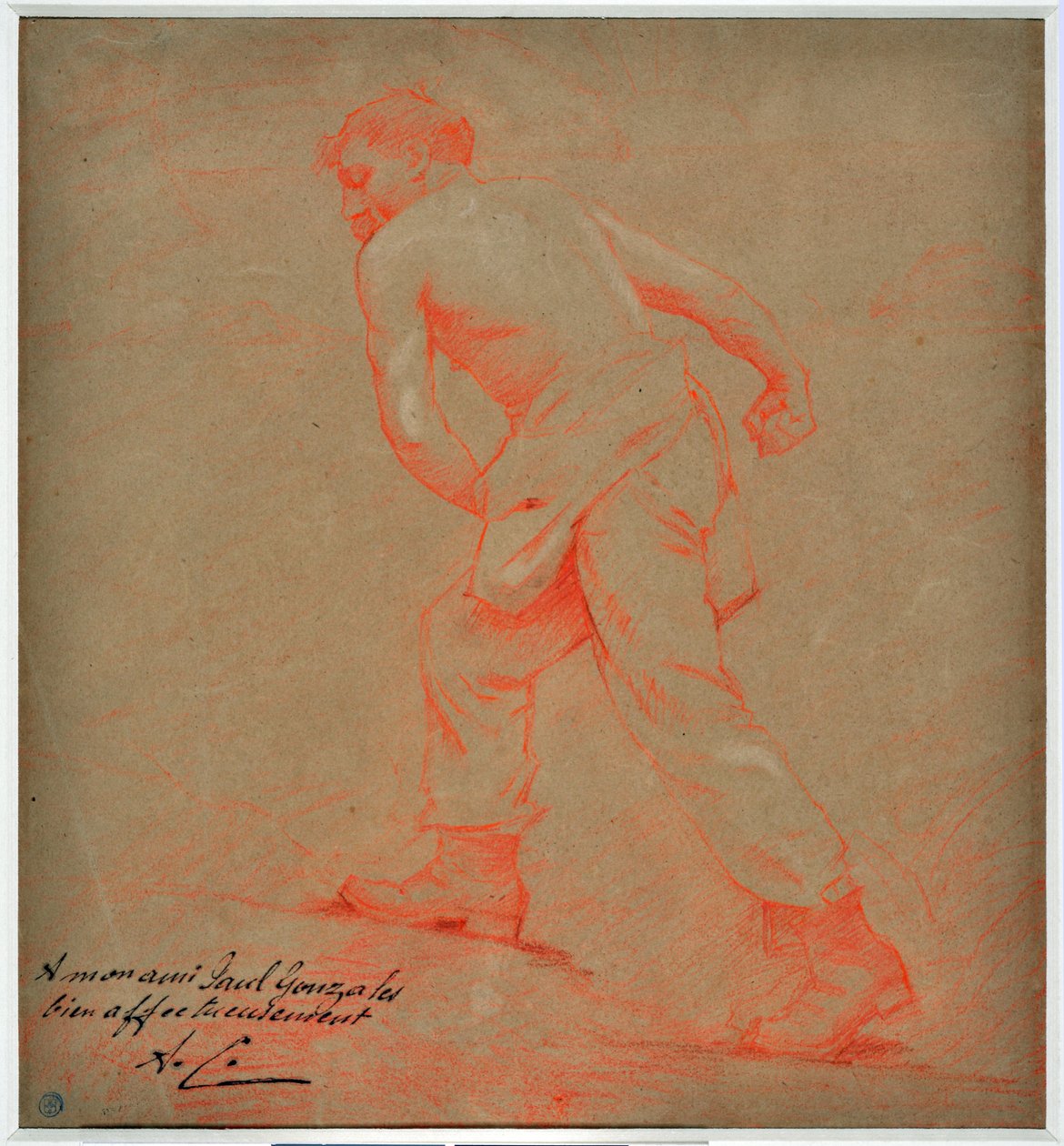 Le sower Dibujo de Auguste Carli (1868-1930) de Auguste Carli