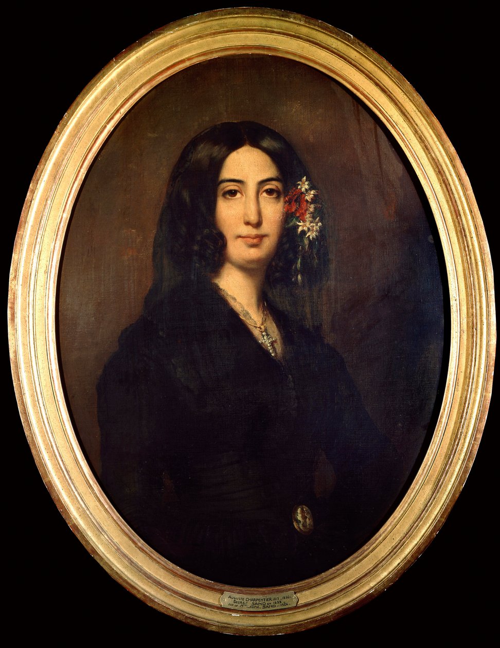 Retrato de George Sand (Aurore Dupin, Baronesa Dudevant) (1804-1876) en 1832. Pintura de Auguste Charpentier (1813-1880) París Museo Carnavalet de Auguste Charpentier