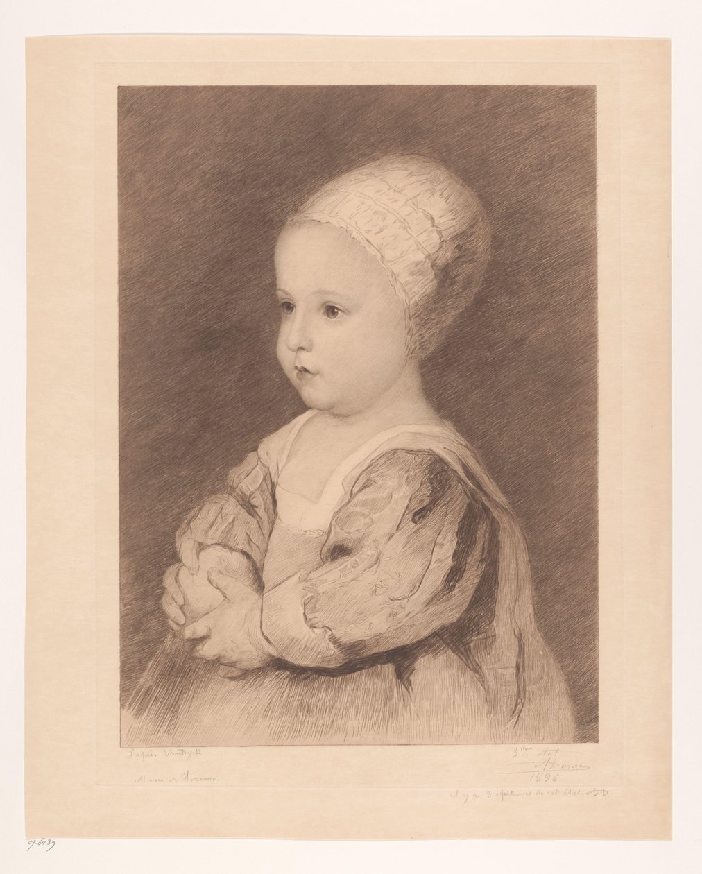 Retrato de un niño desconocido de Auguste Danse (signed by artist)