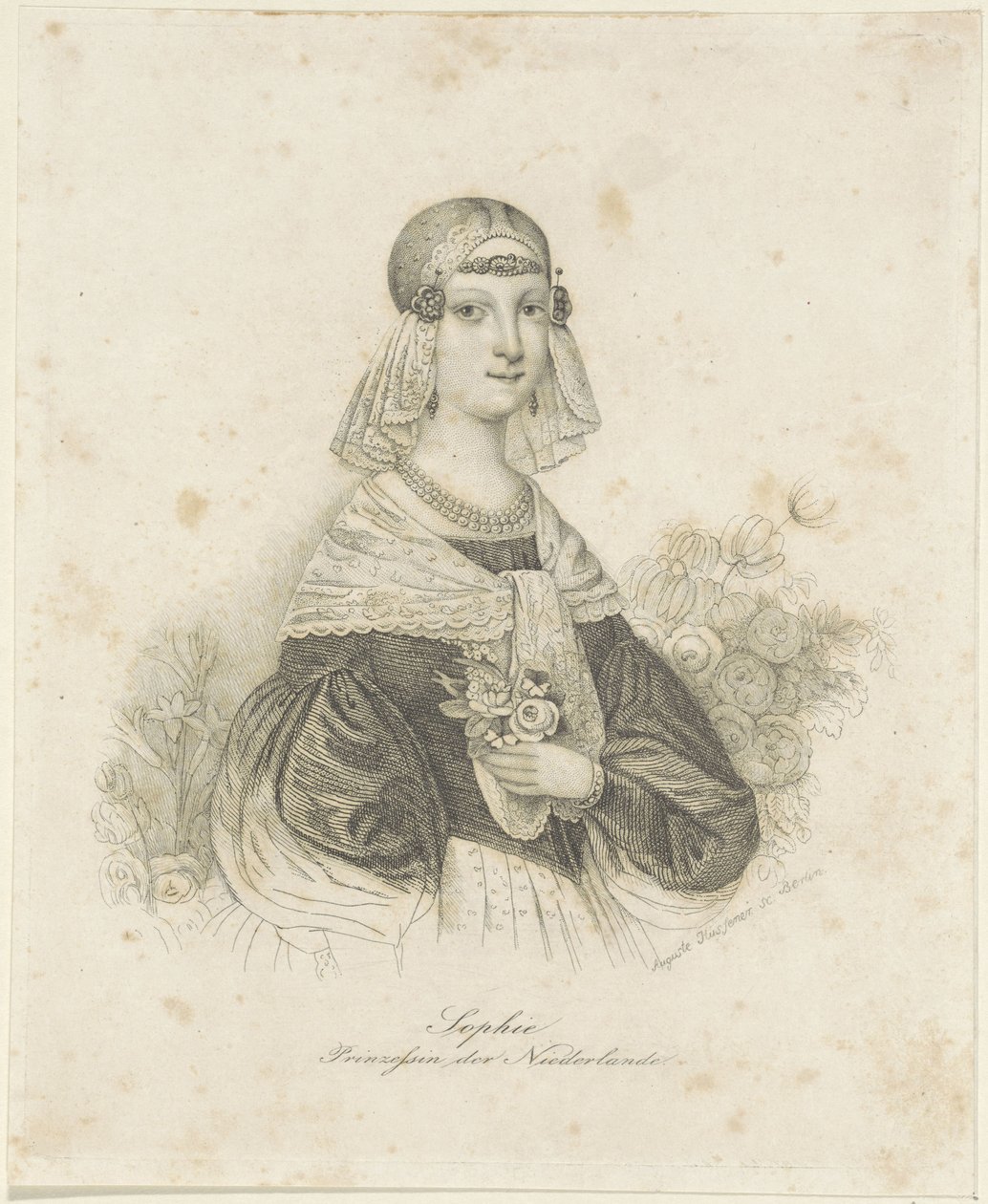 Retrato de Sofía, princesa de los Países Bajos de Auguste Hüssener