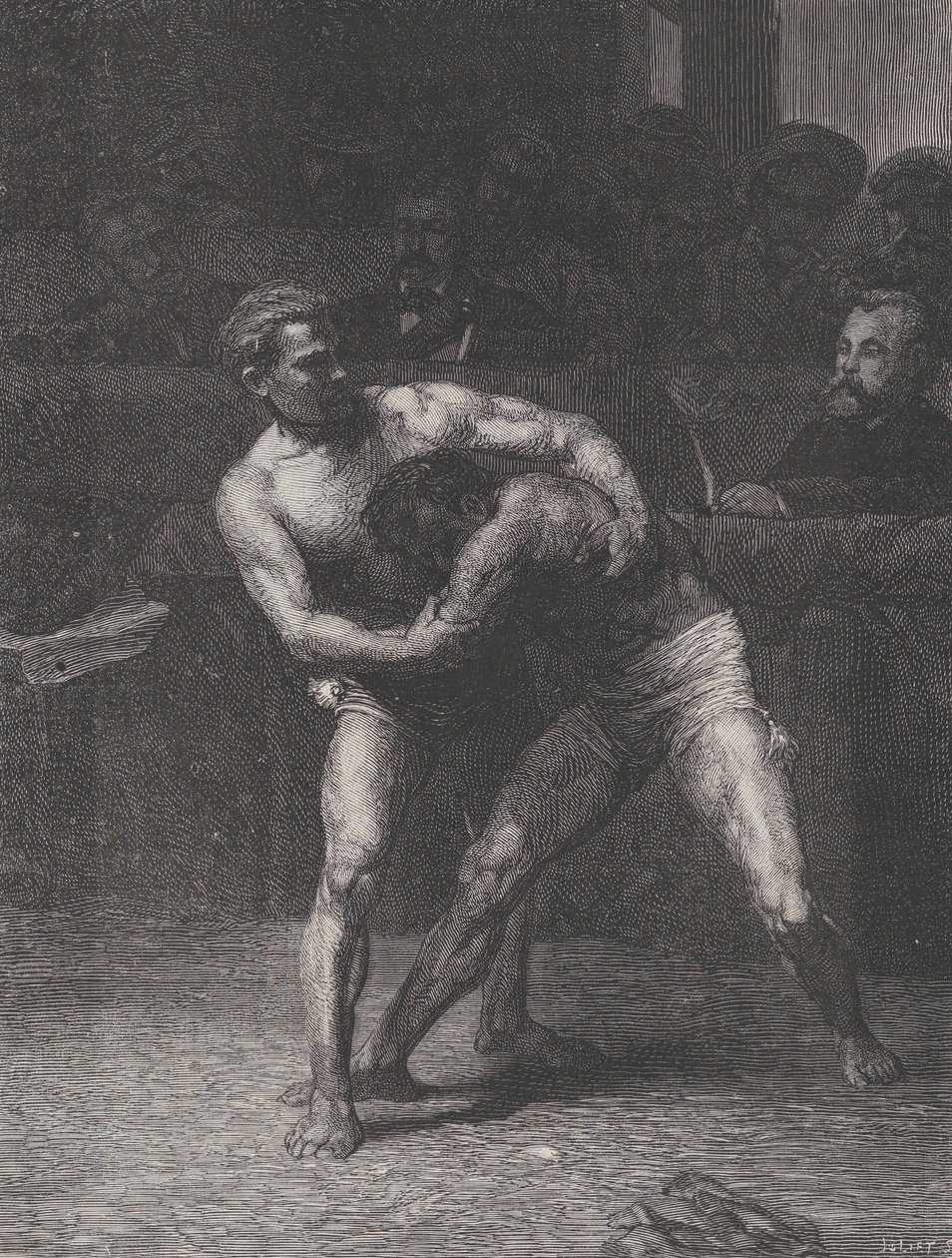 Luchadores, de Le Monde Illustré, 22 de mayo de 1875 de Auguste Joliet