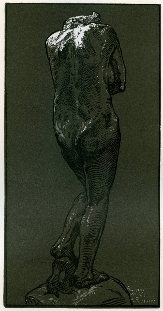 Un grabado en madera después de una estatua de Rodin de Auguste Louis Lepère