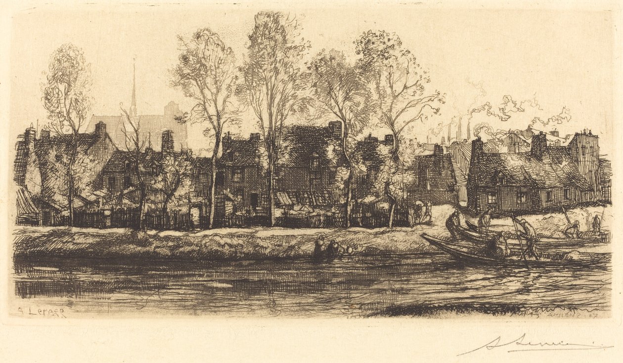 Orillas del Somme en Amiens (Bords de la Somme à Amiens) de Auguste Lepere