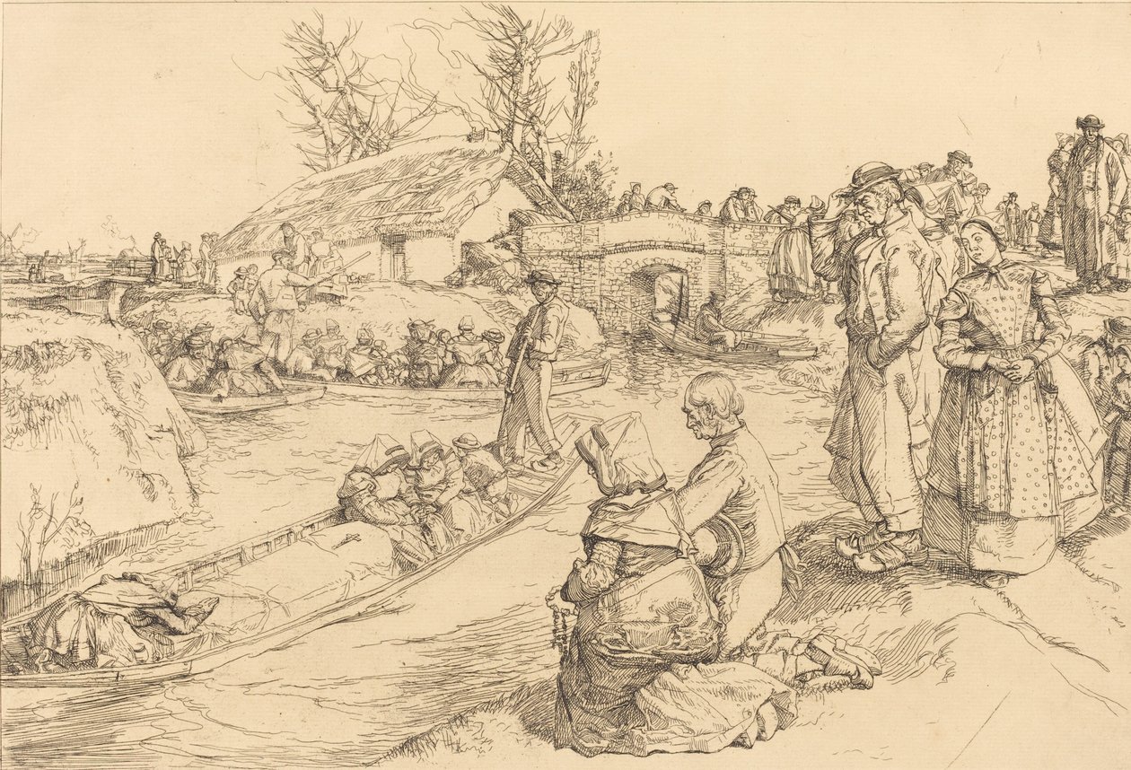 Entierro en el pantano de Vendeen de Auguste Lepere
