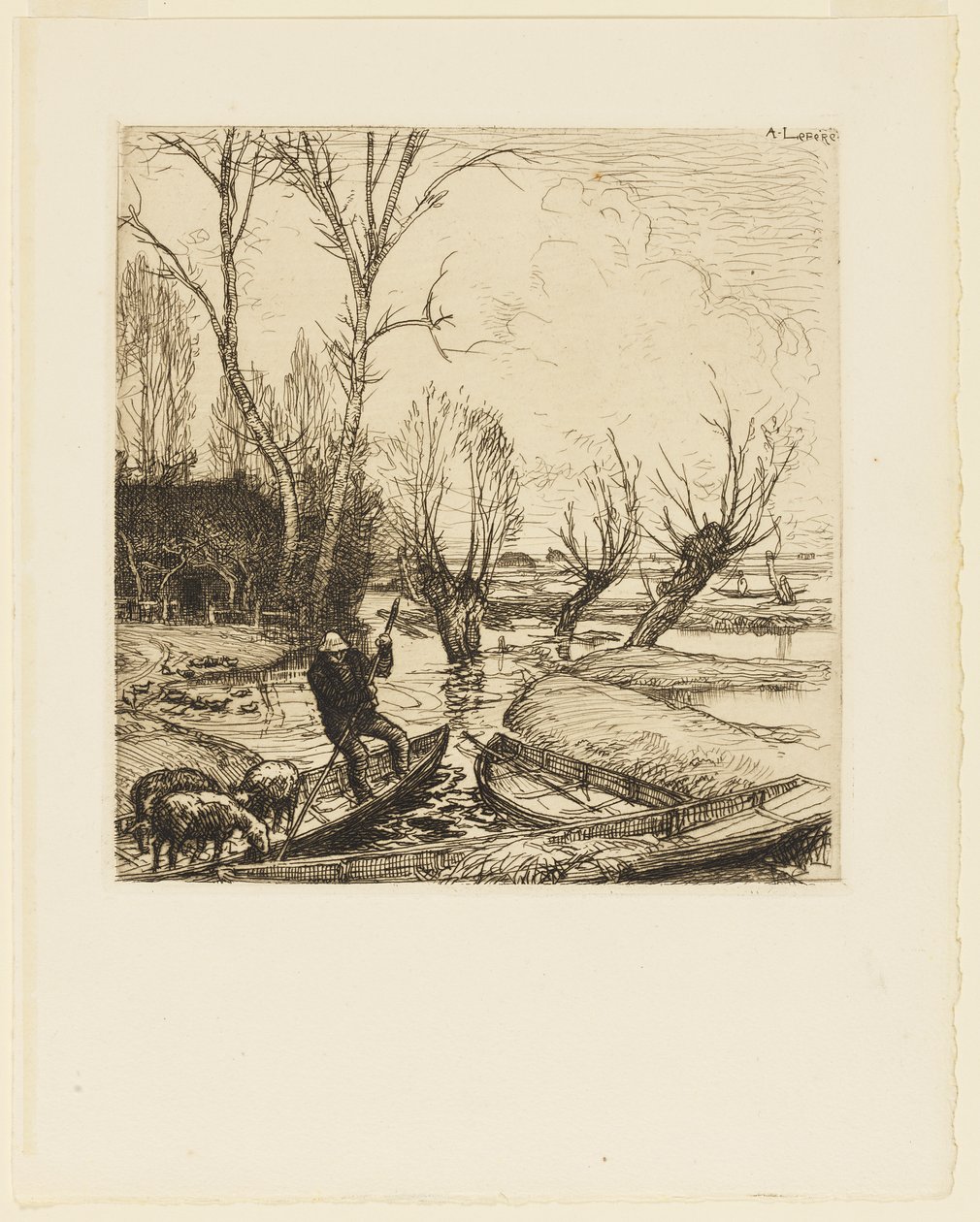 En el pantano inundado - El pastor de Auguste Lepere