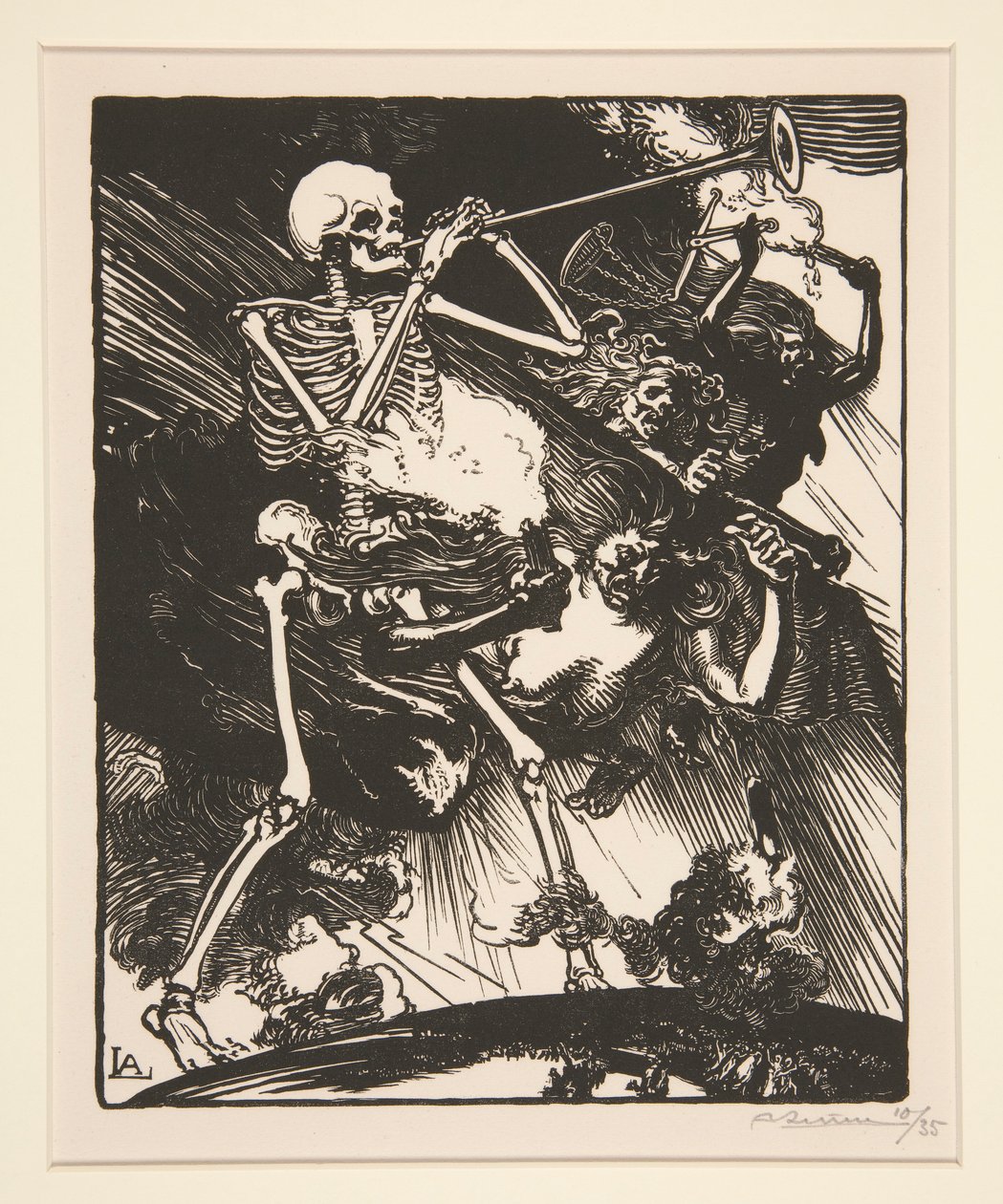 La muerte y la discordia lloverán sobre la tierra, de La guerra de 1914, primera serie, núm. 7 de Auguste Lepere
