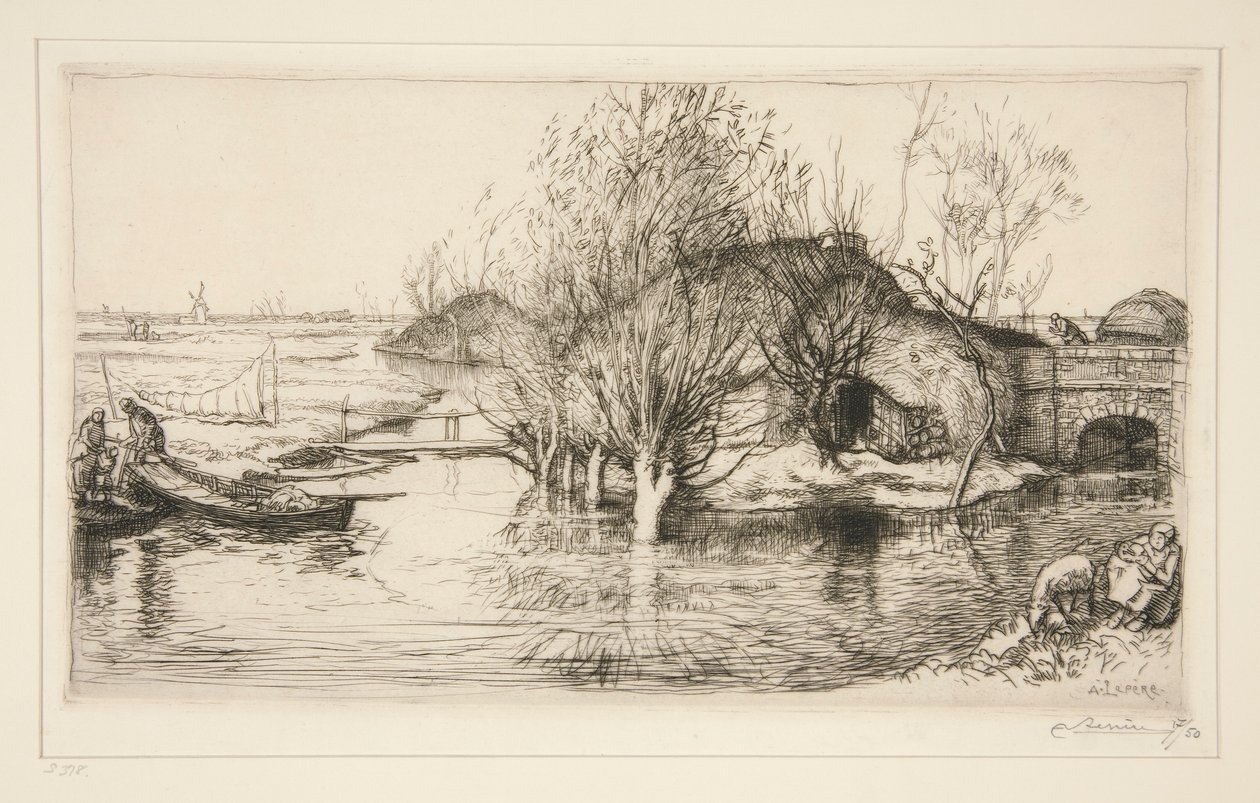La masure inond?e (Vend?e) (La choza inundada [Vendée]) de Auguste Lepere