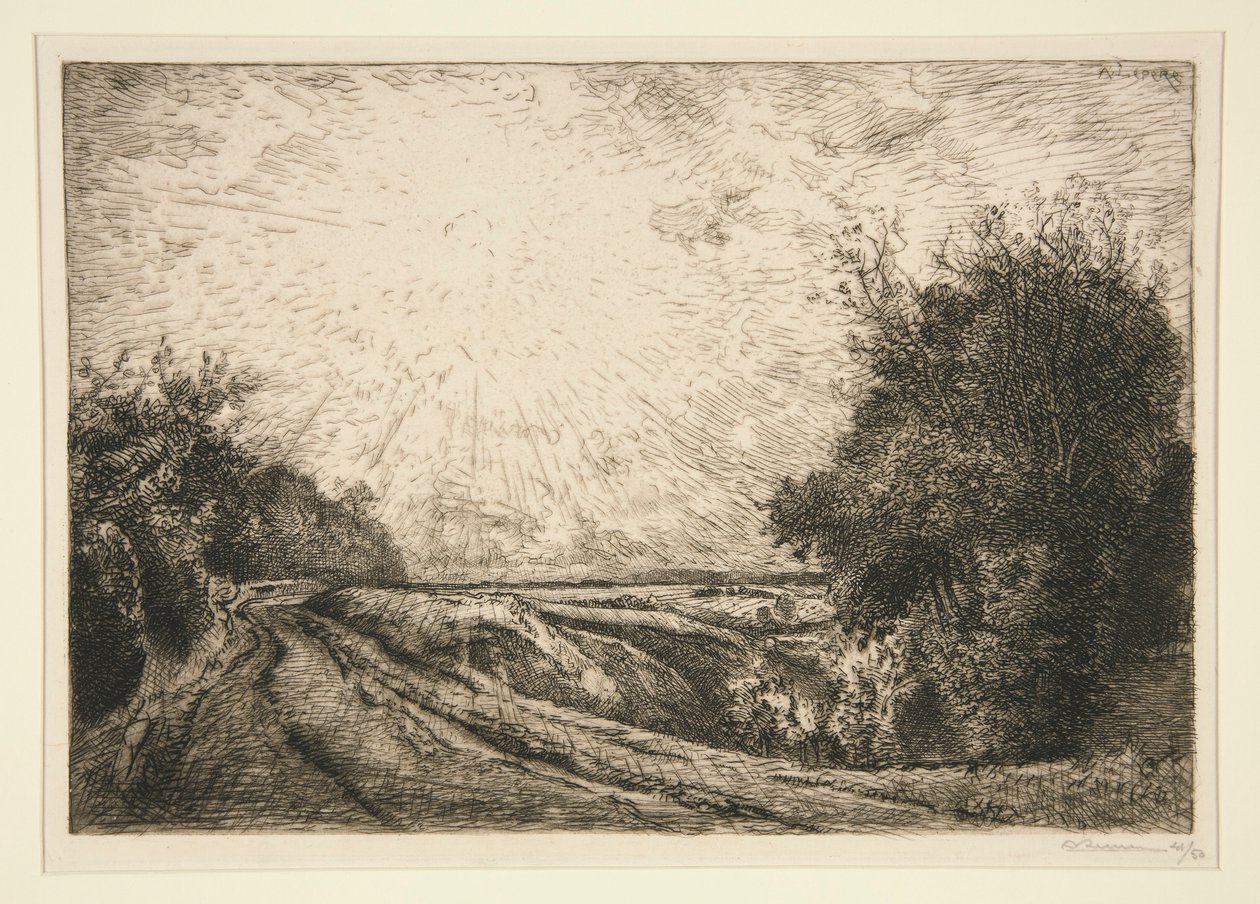 El camino a La Houssoye (Cvec?sur-le-Grand) (Ruta desde La Houssoye [Crevecoeur-le-Grand]) de Auguste Lepere