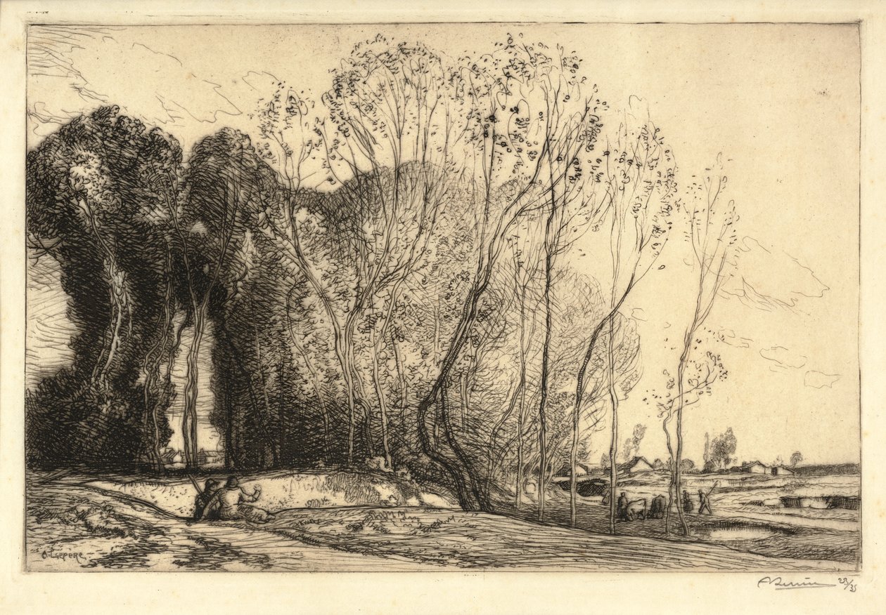 Paisaje con dos figuras de Auguste Lepere
