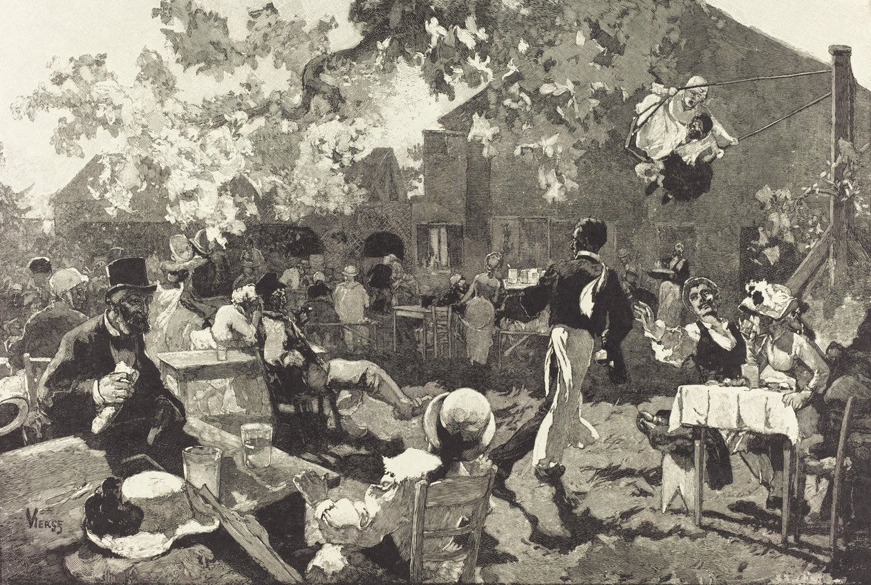 Le Cabaret du Coq de Bruyère au Bois de Meudon, 1888 de Auguste Lepere