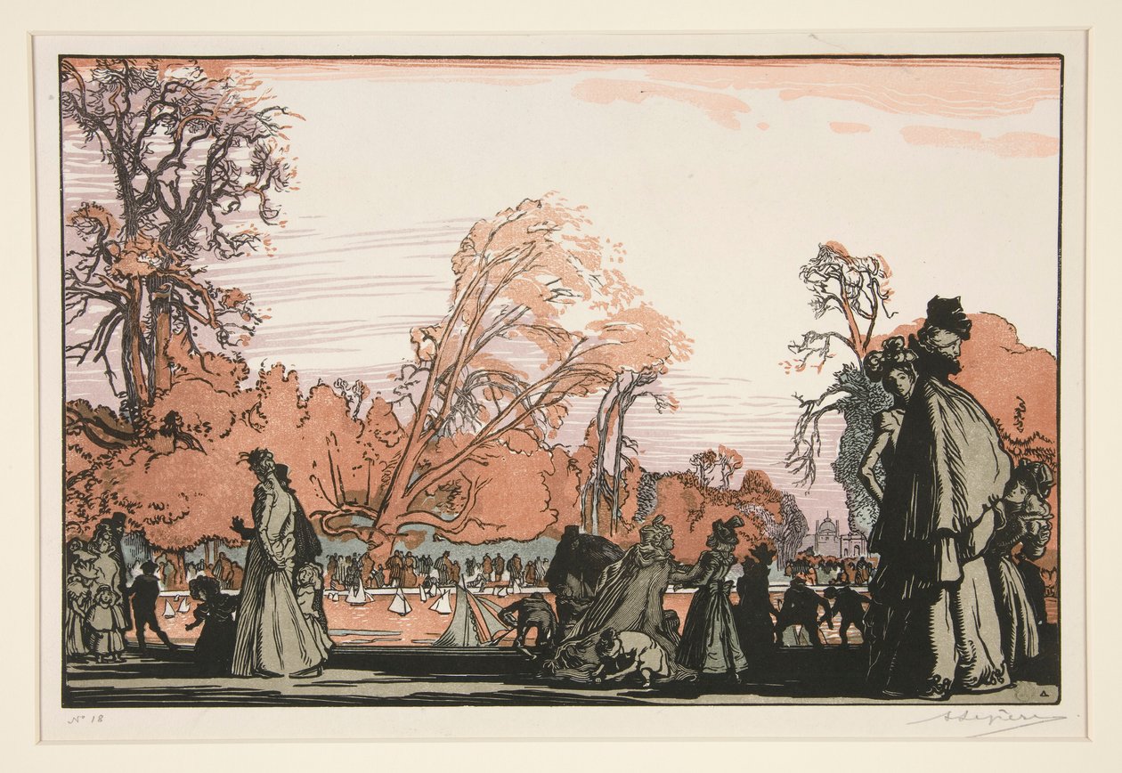 Le bassin des Tuileries (El estanque de las Tullerías) de Auguste Lepere
