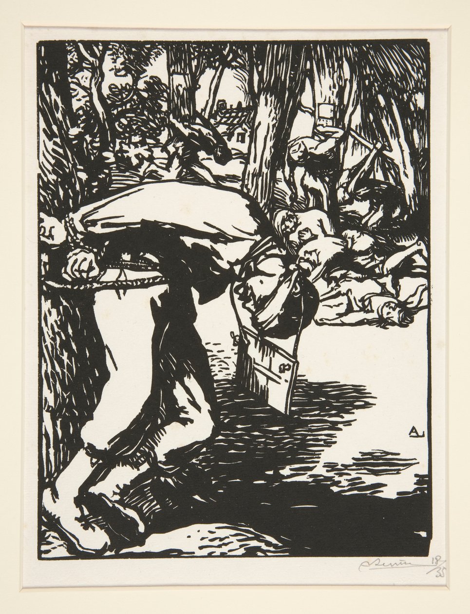 The Francs-Tireurs (Sharpshooters), de La guerra de 1914, primera serie, núm. 11 de Auguste Lepere