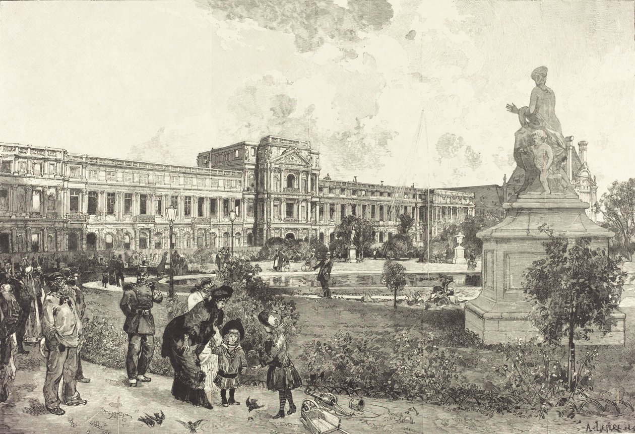 Las ruinas del Palacio de las Tullerías antes de su demolición, 1883 de Auguste Lepere